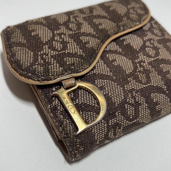 Christian Dior Trotter Saddle Canvas Leather Bifold Wallet - Picture 4 of 17